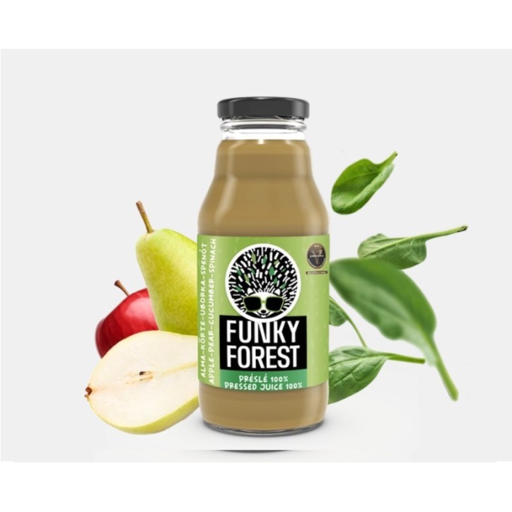 Funky Forest® 100%-os préslé, alma-körte-uborka-spenót 330 ml