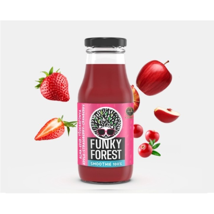 Funky Forest® 100%-os smoothie, alma-eper-tőzegáfonya 250 ml